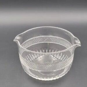 ANTIQUE 19th century Cut Crystal Wine Rinser Irish Hand Blown Double Spout #3